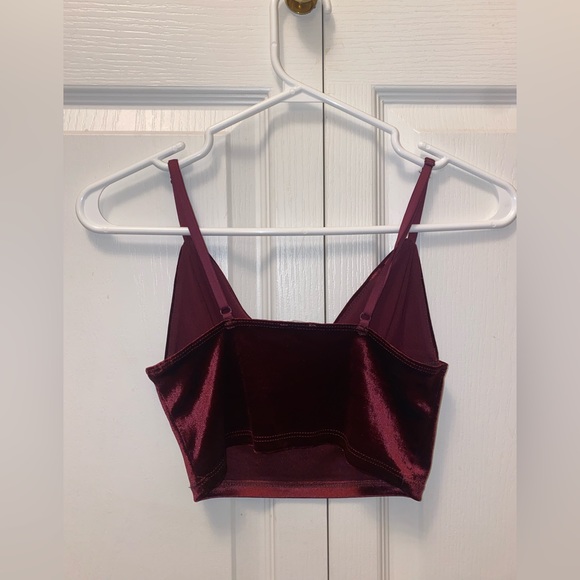 Dark red velvet camisole XS - Picture 2 of 4